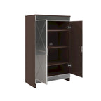 Mirrored Cabinet with Silver Edging,Mirrored Cabinet with Double Door Storage,Shoe Storage Cabinet