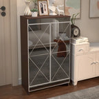 Mirrored Cabinet with Silver Edging,Mirrored Cabinet with Double Door Storage,Shoe Storage Cabinet