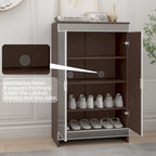 Mirrored Cabinet with Silver Edging,Mirrored Cabinet with Double Door Storage,Shoe Storage Cabinet
