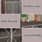 Mirrored Cabinet with Silver Edging,Mirrored Cabinet with Double Door Storage,Shoe Storage Cabinet