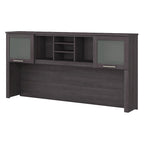 72W Desk Hutch with Frosted Glass Storage Doors