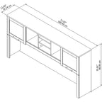 72W Desk Hutch with Frosted Glass Storage Doors