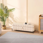 49.21Wide Velvet Storage Soft Bench for Living Room, Entryway and Bedroom