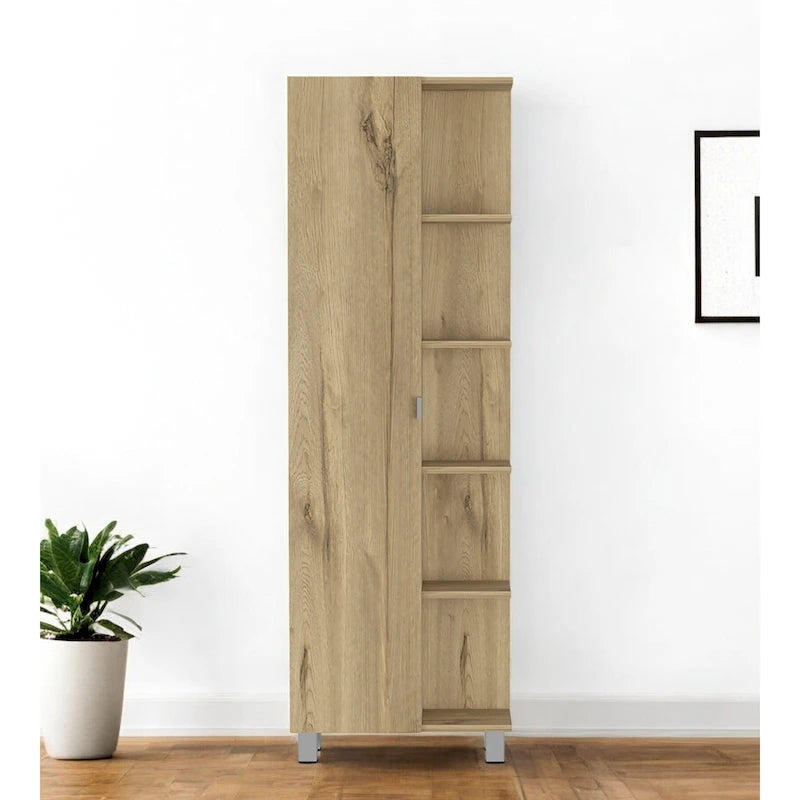 62 Oak Wood Pantry Or Storage Closet - 20.1' X '62.2' X '8.5