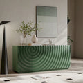 Stylish and Functional 4-Door Cabinet with Suspended Base, for Living Room and Kitchen, (GREEN)