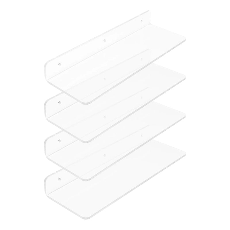 Acrylic Floating Shelves for Wall, Clear Acrylic Shelves for Bathroom, Living Room, Bedroom, Kitchen Wall Display Shelf Clear