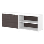 Low Storage Cabinet with Adjustable Shelves Nickel Handles