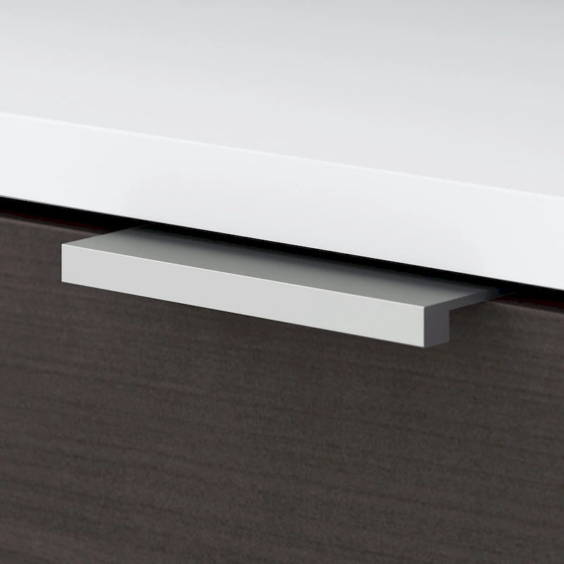 Low Storage Cabinet with Adjustable Shelves Nickel Handles