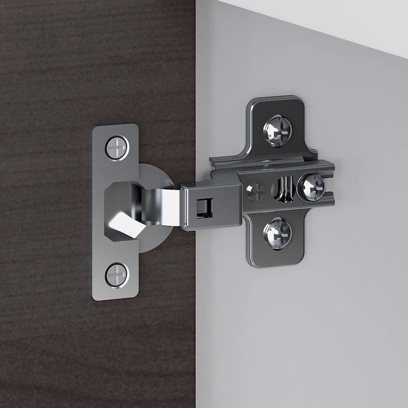 Low Storage Cabinet with Adjustable Shelves Nickel Handles