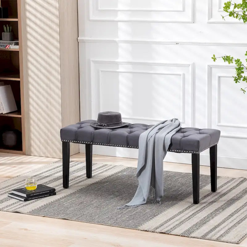Upholstered Tufted Bench Ottoman Accent Bench