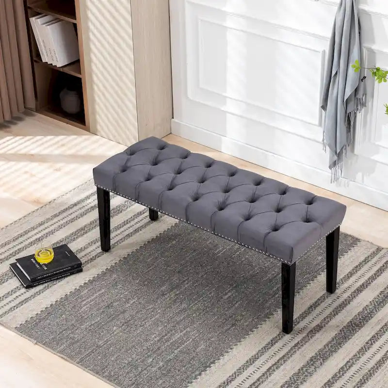 Upholstered Tufted Bench Ottoman Accent Bench