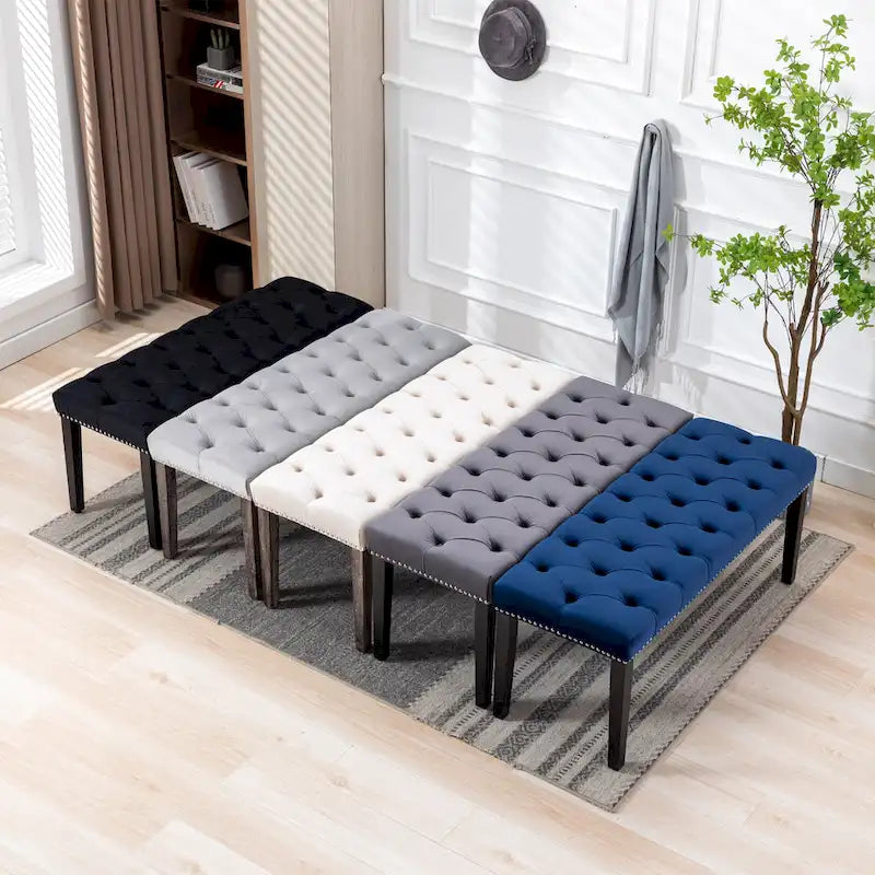 Upholstered Tufted Bench Ottoman Accent Bench
