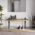 SOLID MANGO WOOD 42 inch Wide Industrial Entryway Bench in Natural - 42 Inches wide