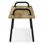 SOLID MANGO WOOD 42 inch Wide Industrial Entryway Bench in Natural - 42 Inches wide