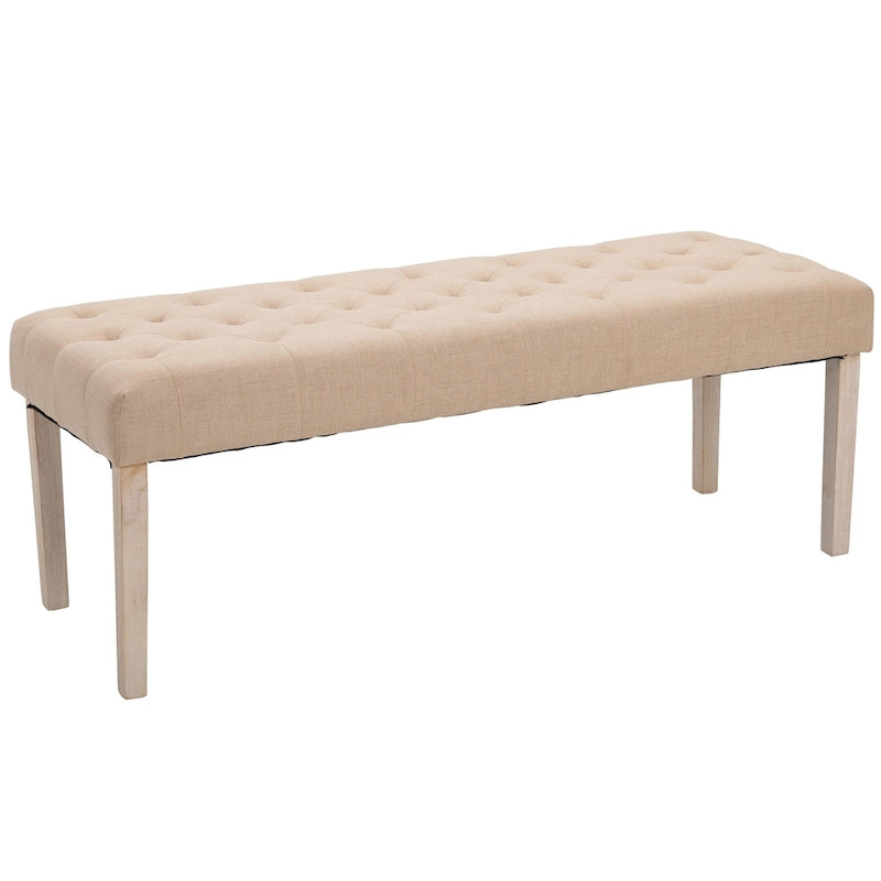 Simple Tufted Upholstered Ottoman Accent Bench with Soft Comfortable Cushion & Fashionable Modern Design