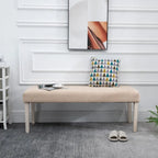 Simple Tufted Upholstered Ottoman Accent Bench with Soft Comfortable Cushion & Fashionable Modern Design