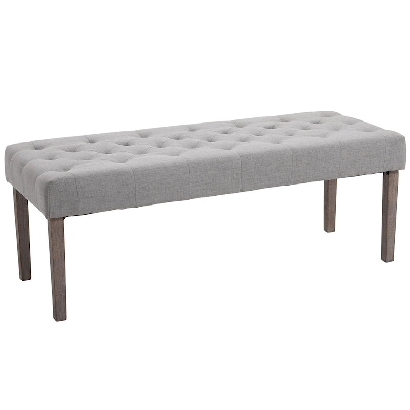 Simple Tufted Upholstered Ottoman Accent Bench with Soft Comfortable Cushion & Fashionable Modern Design