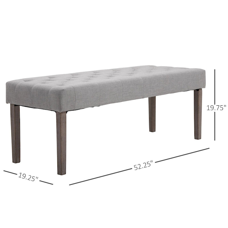 Simple Tufted Upholstered Ottoman Accent Bench with Soft Comfortable Cushion & Fashionable Modern Design