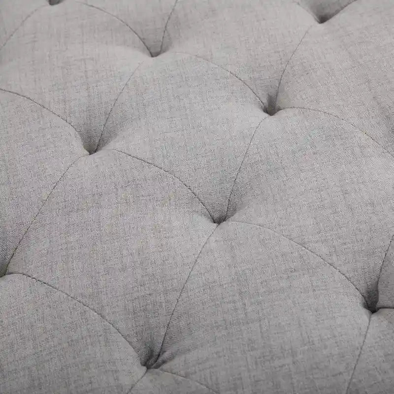 Simple Tufted Upholstered Ottoman Accent Bench with Soft Comfortable Cushion & Fashionable Modern Design