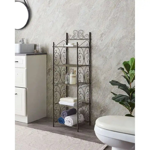 5 Tier Storage Shelf Unit, Black