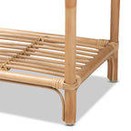 Natural Brown Rattan 3-Tier Open Display Shelf