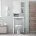 White Over-the-Toilet Cabinet with Adjustable Interior Shelf