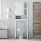 Weißer Schrank über der Toilette mit verstellbarem Einlegeboden