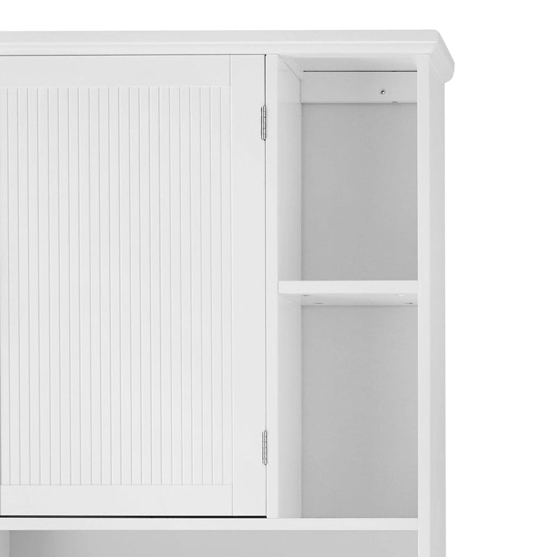 White Over-the-Toilet Cabinet with Adjustable Interior Shelf