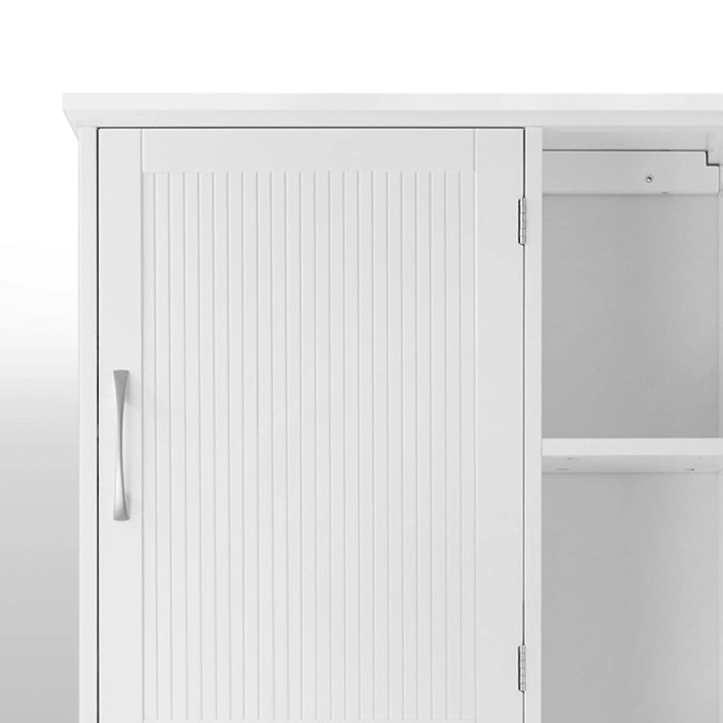 White Over-the-Toilet Cabinet with Adjustable Interior Shelf