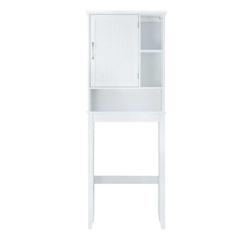 White Over-the-Toilet Cabinet with Adjustable Interior Shelf