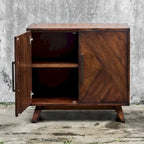 Deep Mahogany Accent Cabinet with Adjustable Shelf