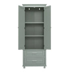 Tall Storage Cabinet with Two Drawers - N/A