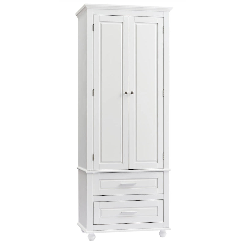 Tall Storage Cabinet with Two Drawers - N/A