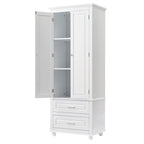 Tall Storage Cabinet with Two Drawers - N/A