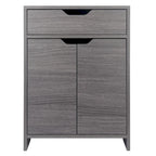 Charcoal 1-Drawer Storage Cabinet with Adjustable Shelf
