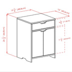 Charcoal 1-Drawer Storage Cabinet with Adjustable Shelf