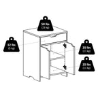 Charcoal 1-Drawer Storage Cabinet with Adjustable Shelf