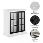 White Stackable Storage Pantry with Adjustable Shelves