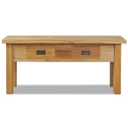Solid Teak Hall Bench with Storage Drawers - 35.4x11.8x15.7