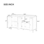 59.3-Inch Modern Four-Door MDF Sideboard with Marble Top