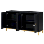 59.3-Inch Modern Four-Door MDF Sideboard with Marble Top