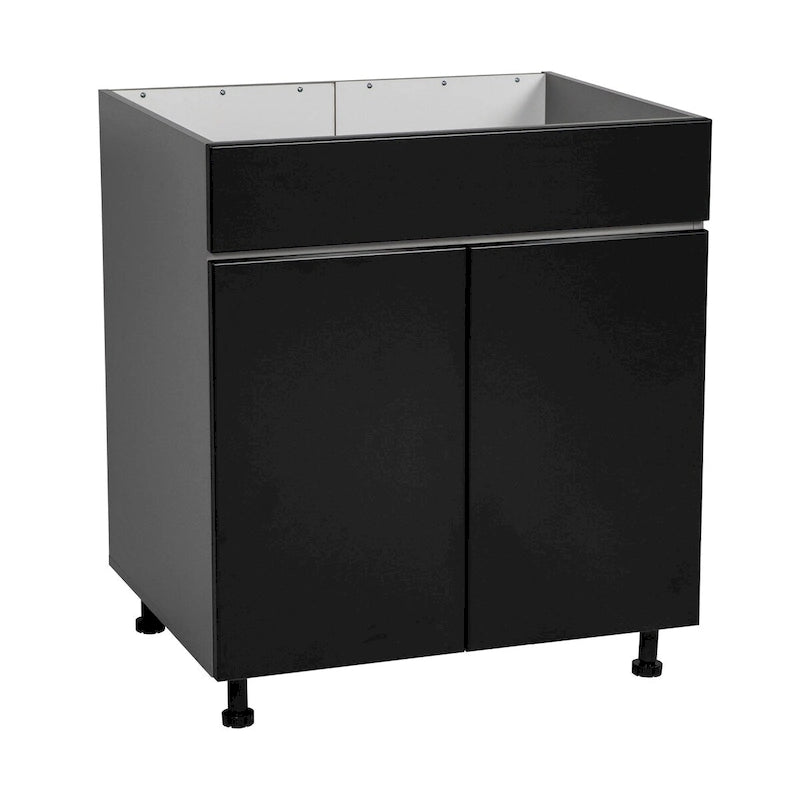 33 Sink Base Cabinets-High Double Door-Grey - 33 x 34 1/2 x 23 3/8