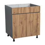 33 Sink Base Cabinets-High Double Door-Grey - 33 x 34 1/2 x 23 3/8