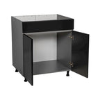 33 Sink Base Cabinets-High Double Door-Grey - 33 x 34 1/2 x 23 3/8