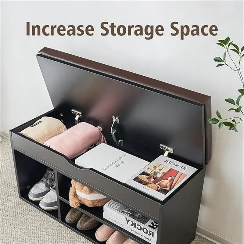 Shoe Storage Bench with Cover 2-Tier 39 Inches - 11.81D x 39.4W x 17H