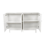 Stylish and Functional 4-Door Storage Cabinet with Pine Legs, Solid Wood Pulls and MDF, for Living Room Bedroom,and Kitchen