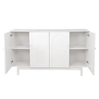 Stylish and Functional 4-Door Storage Cabinet with Pine Legs, Solid Wood Pulls and MDF, for Living Room Bedroom,and Kitchen