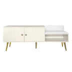 Modern Shoe Storage Bench with Hidden Storage and Upholstered Cushions for Bedside, Living Room and Entryway
