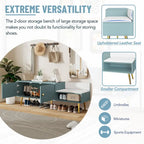 Modern Shoe Storage Bench with Hidden Storage and Upholstered Cushions for Bedside, Living Room and Entryway
