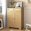 Coffee Bar Cabinet Modern Buffet Sideboard with Drawer Adjustable Shelf and Barn Door